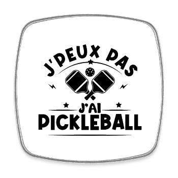 je peux pas j'ai pickleball - Magnet carré - blanc - Devant
