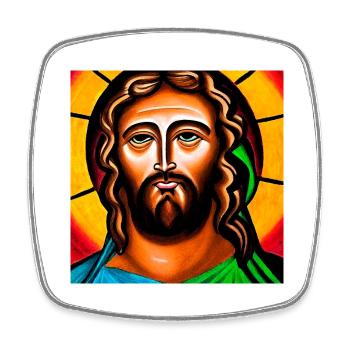 Portrait of Jesus Christ - Square fridge magnet - white - Front