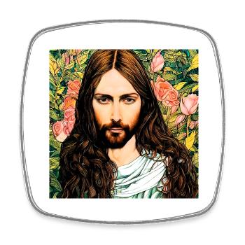 Portrait of Jesus Christ - Square fridge magnet - white - Front