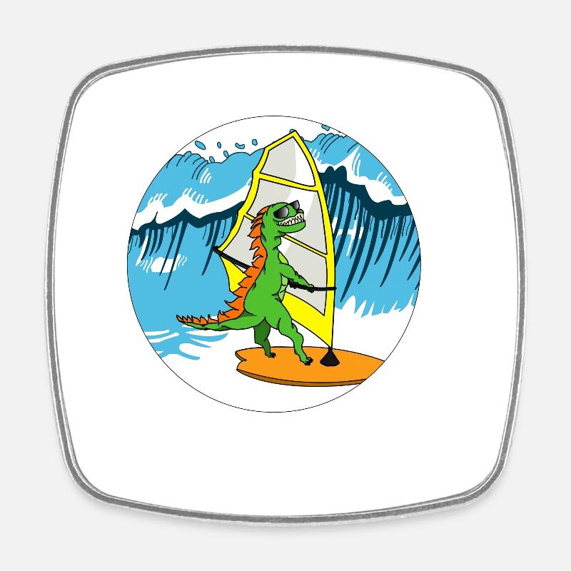 Wave heavy white - Square fridge magnet - white