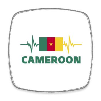 Kamerun Fußball 2022 Herzschlag Kamerun - Viereckiger Kühlschrankmagnet - Weiß - Vorne