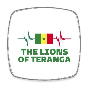 lion of teranga Football 2022 Senegal - Square fridge magnet - white - Front