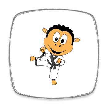 SCHWARZES SCHAF - JUDO - SPORT - KARATE - TIER - Viereckiger Kühlschrankmagnet - Weiß - Vorne