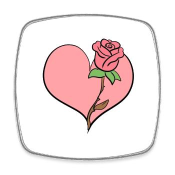 rose blume herz form symbol rosa - Viereckiger Kühlschrankmagnet - Weiß - Vorne