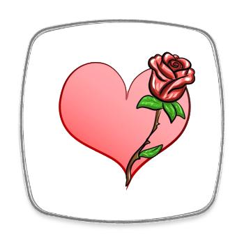 rose blume herz form symbol - Viereckiger Kühlschrankmagnet - Weiß - Vorne