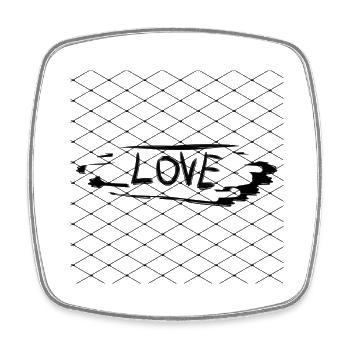 Crosses Pattern Cross Love - Square fridge magnet - white - Front