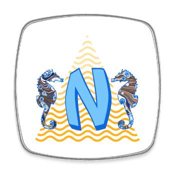 Seahorse E 262 N - Magnet carré - blanc - Devant