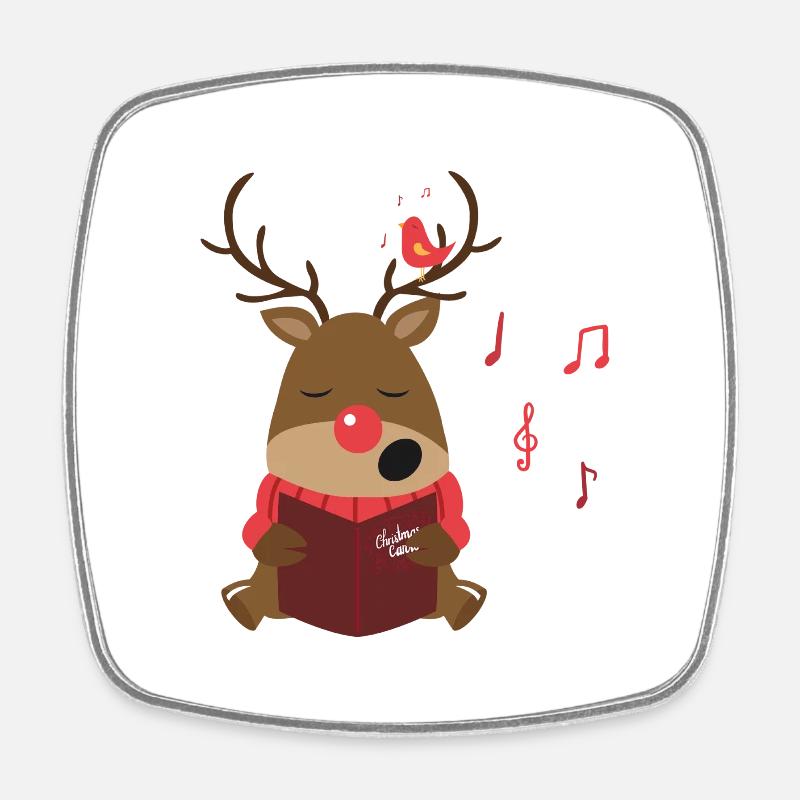 Chants de Noël Rudolph - Magnet carré - blanc