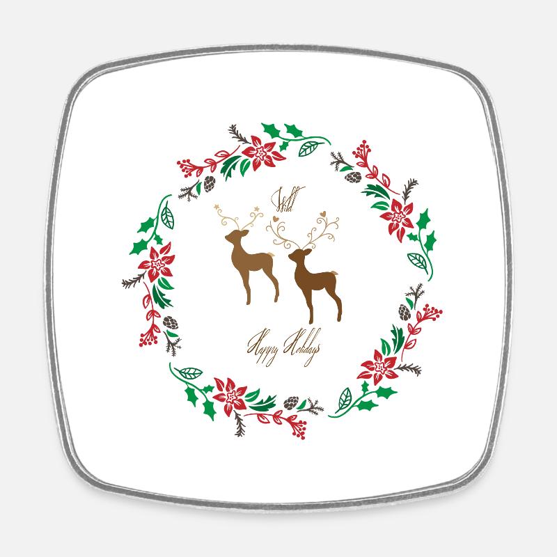 Wild Happy Holidays - Square fridge magnet - white