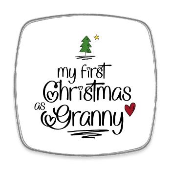 My first Christmas as Granny - Viereckiger Kühlschrankmagnet - Weiß - Vorne