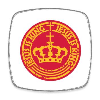 Citation de Jésus est roi - Magnet carré - blanc - Devant