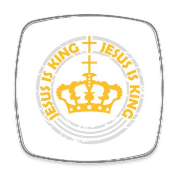 Citation de Jésus est roi - Magnet carré - blanc - Devant