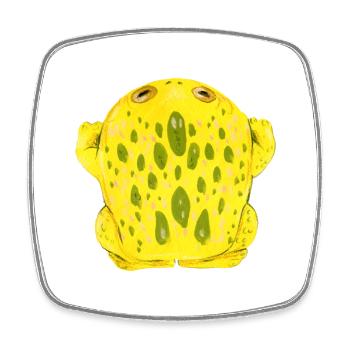 Frog Toad Yellow - Square fridge magnet - white - Front