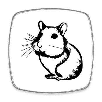 Hamster Mignon Animal Rongeurs Animaux Pet Vector 5 - Magnet carré - blanc - Devant