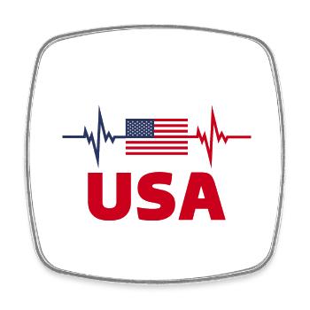 United States of America Football 2022 Heartbeat - Square fridge magnet - white - Front