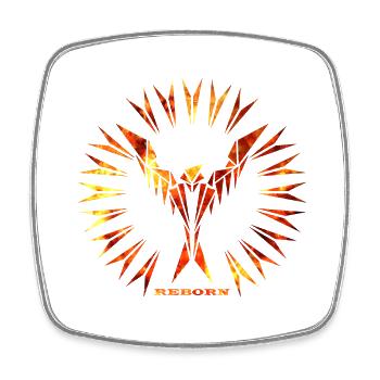 Phoenix being reborn - Square fridge magnet - white - Front