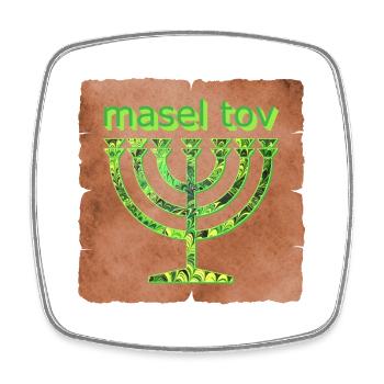 masel tov e 35 - Viereckiger Kühlschrankmagnet - Weiß - Vorne
