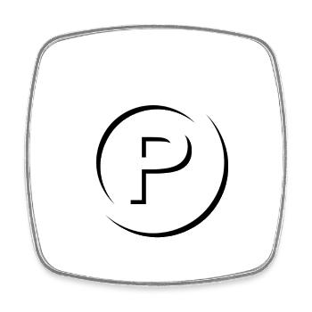 Phono Domains - Square fridge magnet - white - Front