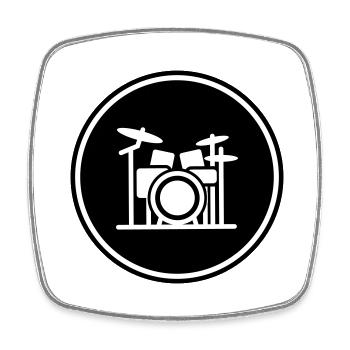 Schlagzeug Musiker Band - Viereckiger Kühlschrankmagnet - Weiß - Vorne