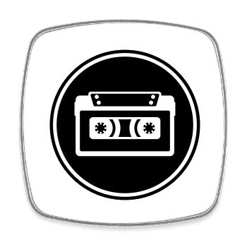 Symbole de cassette - Magnet carré - blanc - Devant