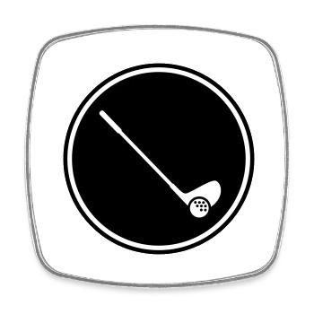 Golf symbol - Viereckiger Kühlschrankmagnet - Weiß - Vorne