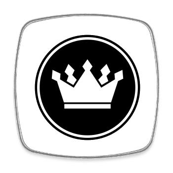 Krone Symbol icon - Viereckiger Kühlschrankmagnet - Weiß - Vorne