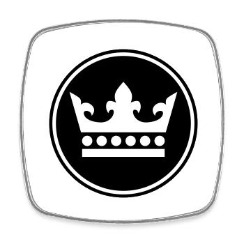Krone Silhouette - Magnet carré - blanc - Devant