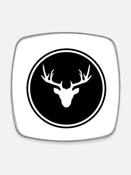 Icône de cerf cerf - Magnet carré - blanc