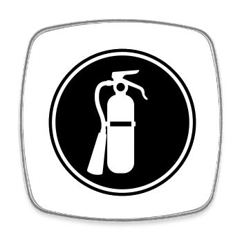 Icône extincteur - Magnet carré - blanc - Devant