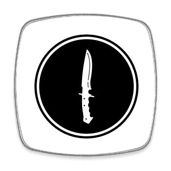 Messer icon - Viereckiger Kühlschrankmagnet - Weiß - Vorne
