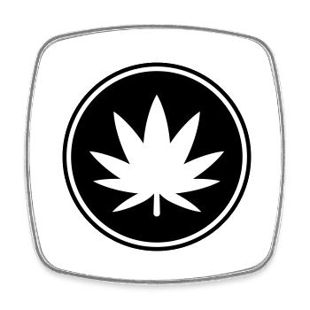 Hemp Leaf Icon - Square fridge magnet - white - Front