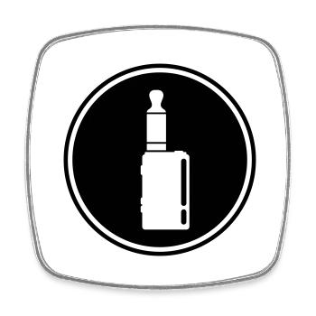 Silhouette de cigarette électronique - Magnet carré - blanc - Devant