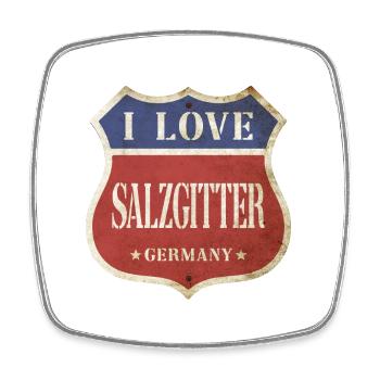 Salzgitter Allemagne Ville J’aime Vintage Rétro - Magnet carré - blanc - Devant