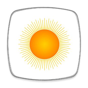 Sonne - Viereckiger Kühlschrankmagnet - Weiß - Vorne