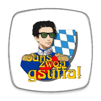 König Ludwig II von Bayern und das Reinheitsgebot - Viereckiger Kühlschrankmagnet - Weiß - Vorne