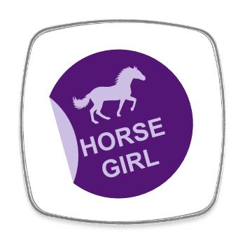 Citation de fille de cheval disant - Magnet carré - blanc - Devant