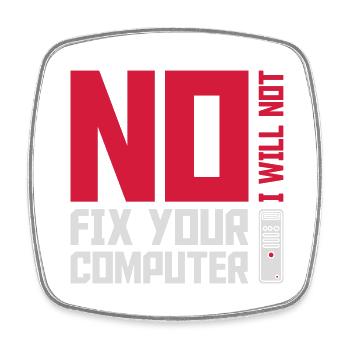 not fix your computer - Square fridge magnet - white - Front