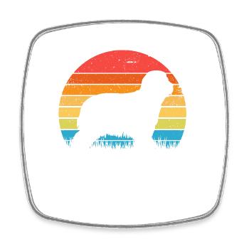 Bearded Collie - Square fridge magnet - white - Front