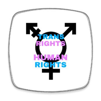 Trans Rights Are Human Rights - Viereckiger Kühlschrankmagnet - Weiß - Vorne