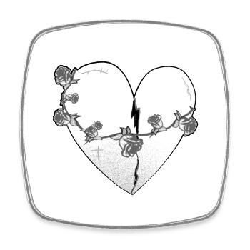 herz rosen narben grau symbol - Viereckiger Kühlschrankmagnet - Weiß - Vorne