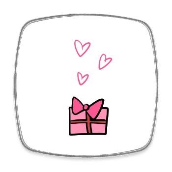 Gift Symbol Give Hearts Christmas - Square fridge magnet - white - Front