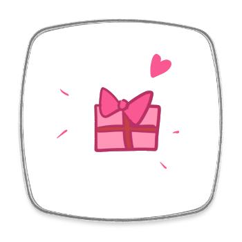 Gift Pink Symbol Christmas Heart - Square fridge magnet - white - Front
