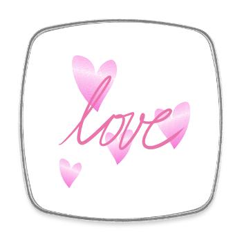 herz rosa glitzer symbol liebe form - Viereckiger Kühlschrankmagnet - Weiß - Vorne