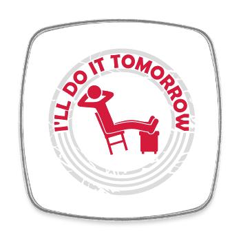 do it tomorrow Zitat - Viereckiger Kühlschrankmagnet - Weiß - Vorne