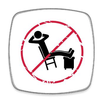 No relaxing zone sign - Square fridge magnet - white - Front