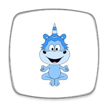 EINHORN - YOGA - PILATES - Viereckiger Kühlschrankmagnet - Weiß - Vorne