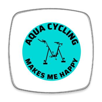 Aqua Cycling Swimming Pool Fitness Training Coach - Square fridge magnet - white - Front