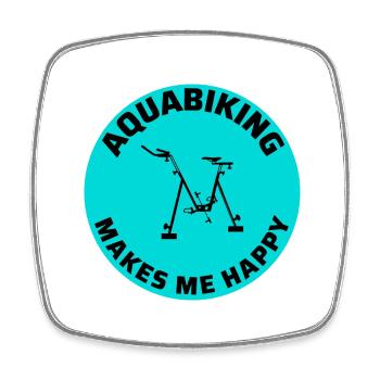 Aqua Cycling Swimming Pool Fitness Training Coach - Square fridge magnet - white - Front