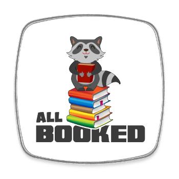 lesen lesestunde buch fibel roman ebook "booked" - Viereckiger Kühlschrankmagnet - Weiß - Vorne