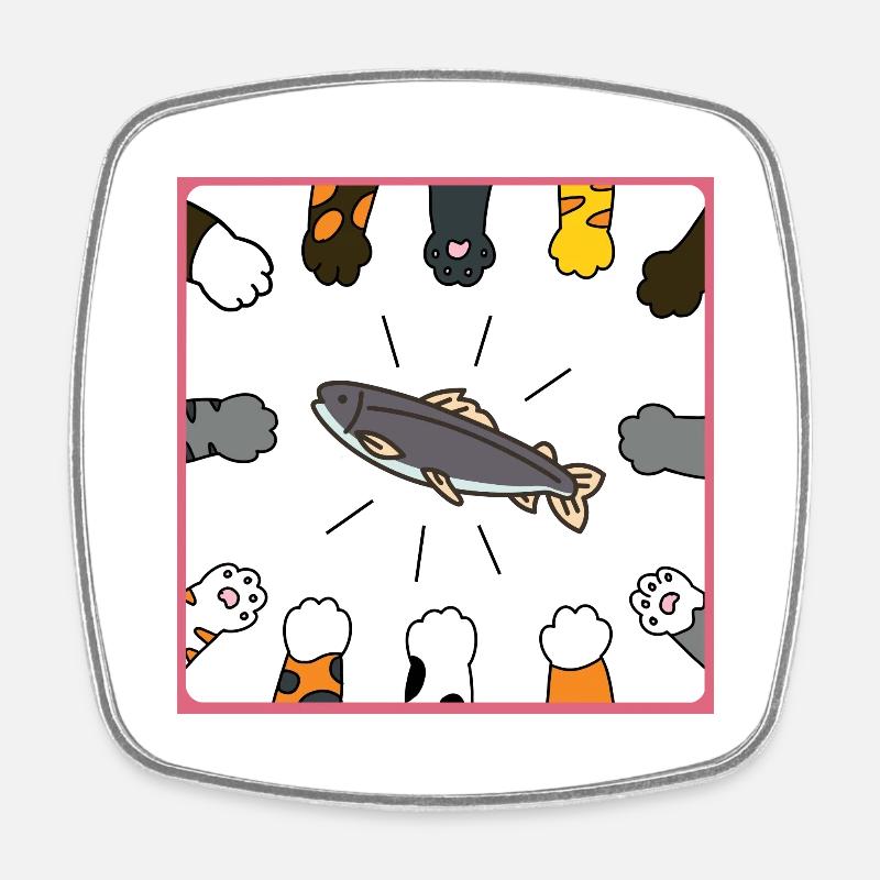 Grab the Fish! - Square fridge magnet - white